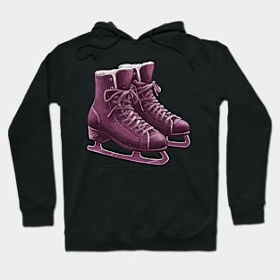 Magenta Ice Skating Boots Hoodie